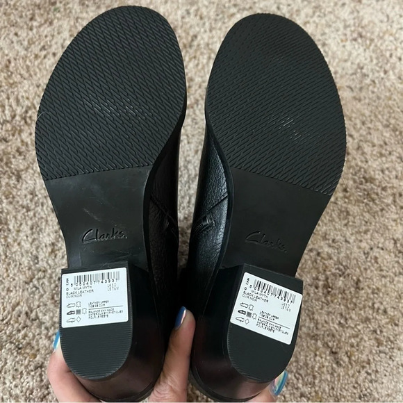 Clarks Womens Mila Myth Black Leather Ankle Boots, Size 7.5 - Picture 10 of 12